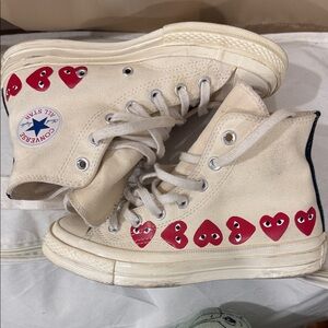 CDG Converse Cream High-Tops